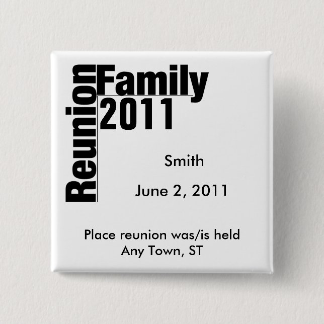 Familien-Wiedersehen-Andenken-Knopf 2011 Button (Vorderseite)