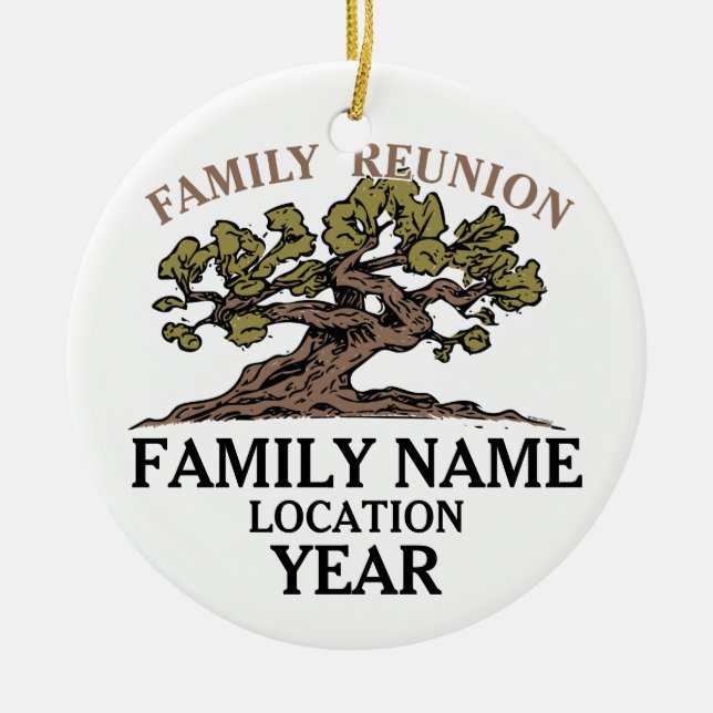 Familien-Wiedersehen-Baum-Verzierung Keramikornament (Vorne)