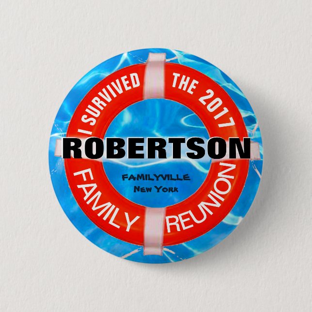 Familien-Wiedersehen-Gewohnheits-Knopf Button (Vorderseite)