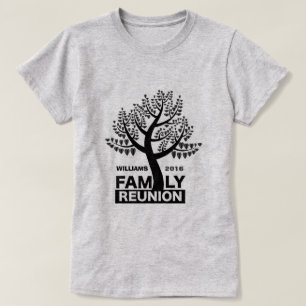 Familien-Wiedersehen-Herz-Baum-Schwarz-Silhouette T-Shirt