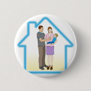 Familien-Zuhausekonzept Button