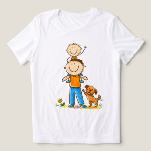 Familienabenteuer mit Hund Minimalist T‑Shirt Tri-Blend Shirt