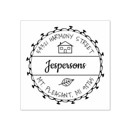 Familienadresse Tiny House Gummistempel