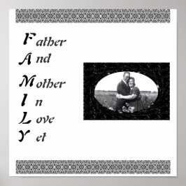 Familienakronym Vater und Mutter in Liebe noch Fot Poster