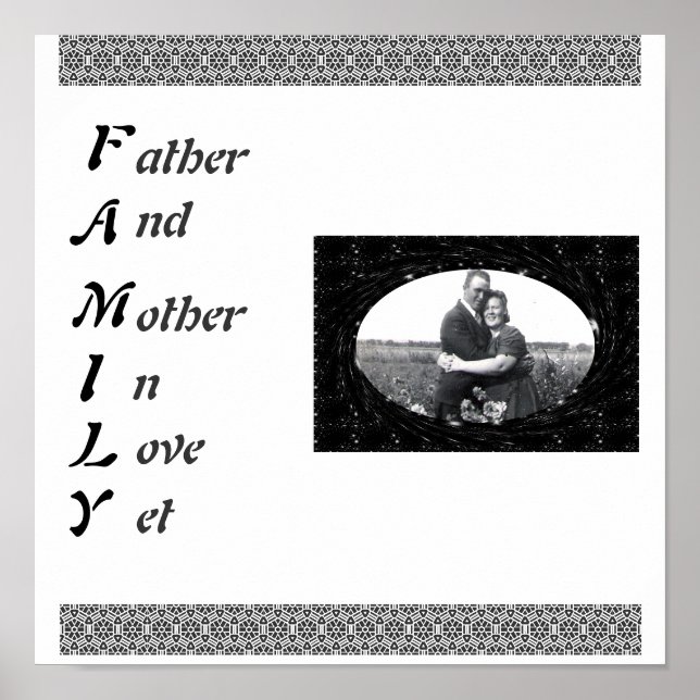 Familienakronym Vater und Mutter in Liebe noch Fot Poster (Vorne)