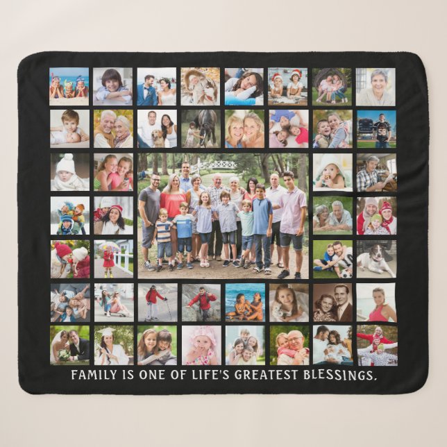 Familienangebot 45 FotoCollage Personalisiert Sherpadecke (Vorderseite (Horizontal))