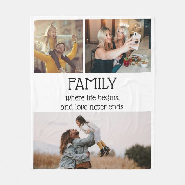 Familienangebot FotoCollage Modernes Personalisier Fleecedecke (Vorderseite)