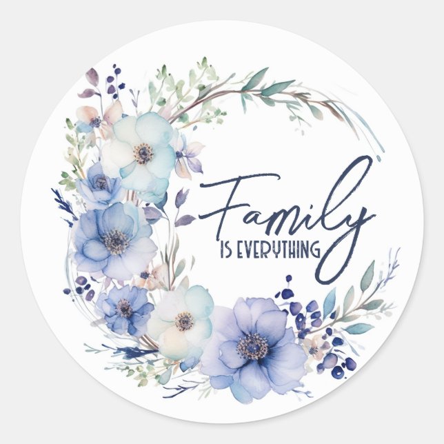 Familienangebot in Boho Kranz Runder Aufkleber (Vorderseite)