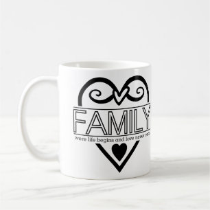 Familienangebot - "Wo das Leben beginnt und Liebe  Kaffeetasse
