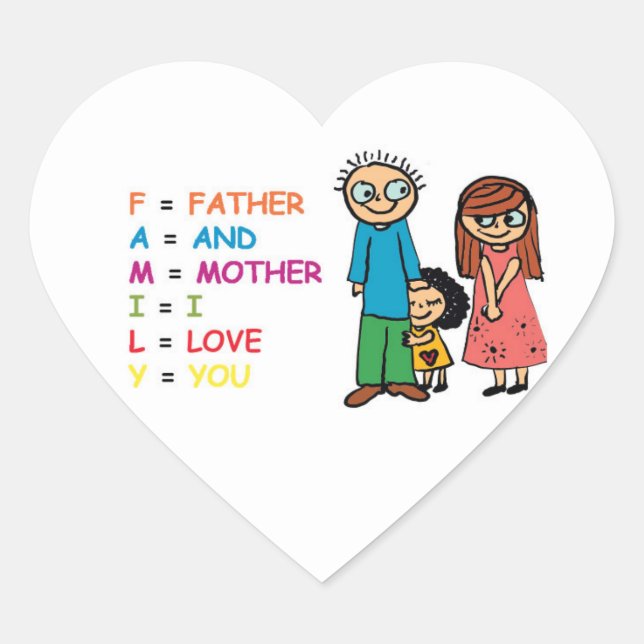 Familienaufkleber Herz-Aufkleber (Vorderseite)