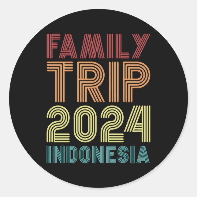Familienausflug 2024 Indonesien Urlaub Runder Aufkleber (Vorderseite)