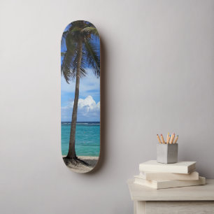 Familienausflug Beach Urlaub Guadeloupe Karibik Skateboard