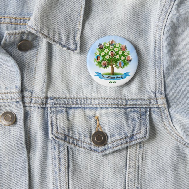 Familienbaum Foto Oma Geschenk Erbe Vermächtnis Button (Beispiel)