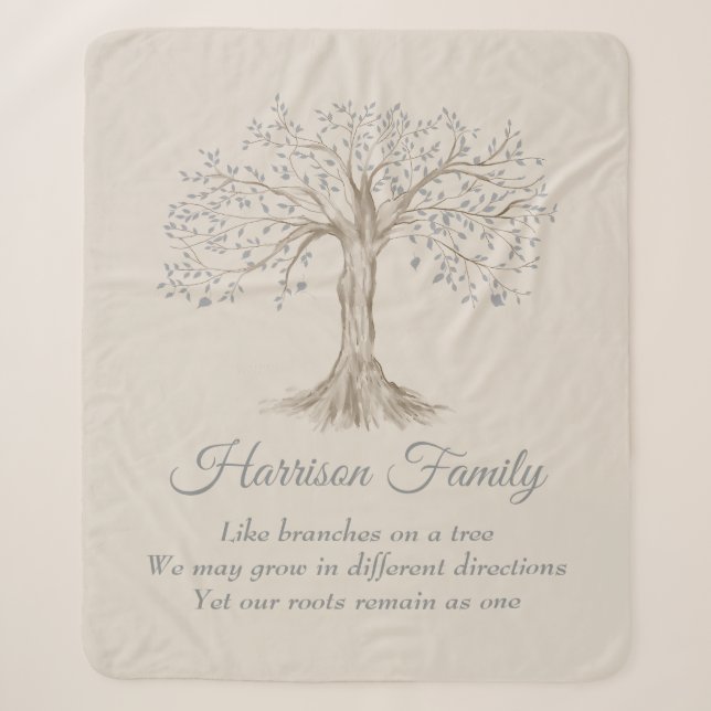 Familienbaum Personalisiert Tan Sherpadecke (Vorderseite)