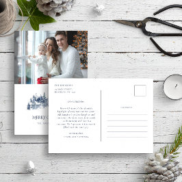 Familienbericht Blue Christmas Winter Foto Postkarte