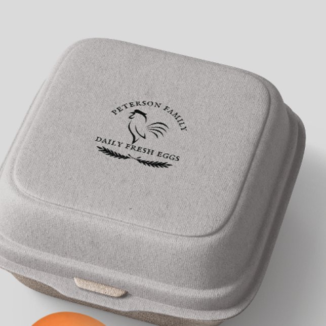 Familienbetrieb Rustikal Gummistempel (Family Chicken Farm Business Rustic Rubber Stamp)