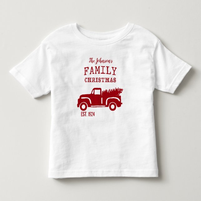 Familienbetrieb Truck Rot Kleinkind T-shirt (Vorderseite)