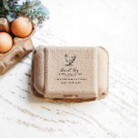 Familienbetrieb Vintage Personalisierte Eierkarton Gummistempel<br><div class="desc">Schöne Briefmarke aus Ei-Karton,  mit dekorativem Schriftart und Illustrationen gepaart mit Ihrem eigenen Firmennamen und Details. Karo in unserem Laden für mehr Bürobedarf.</div>