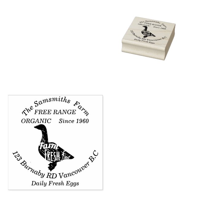 Familienbetrieblicher Enteneier seit 1960 Gummistempel (Stempel)
