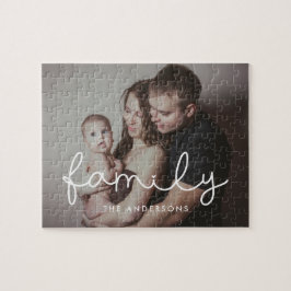 Familienbild mit niedlichen Schriftzeichen