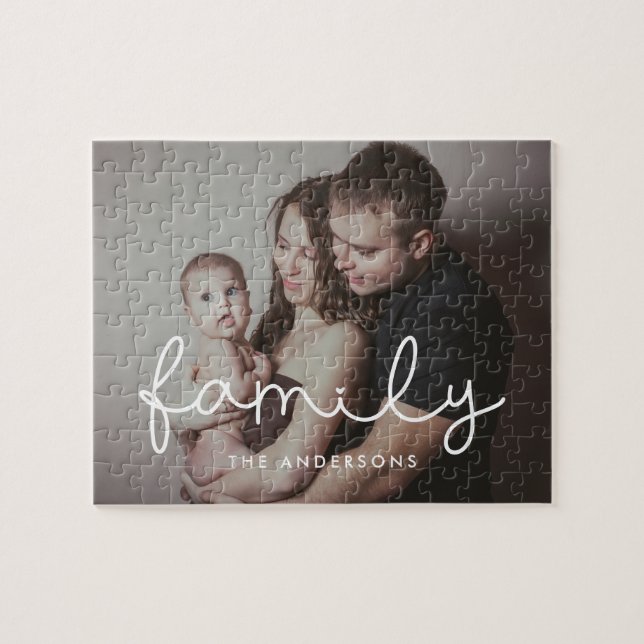 Familienbild mit niedlichen Schriftzeichen (Horizontal)