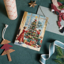 Familiendekoration Bäume Vintag Retro Weihnachten