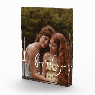 Familienelegantes Kalligraphie-Overlay Fotoblock