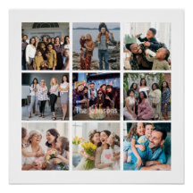 Familienerinnerungen 9-Foto-Raster Personalisierte