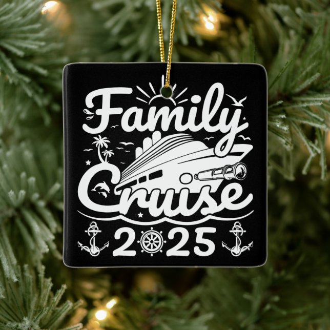 Familienfahrt 2025 Coole Familienreise Keramikornament (Baum)