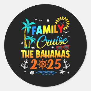 Familienfahrt Bahamas 2025 Sommerwetterwetter Runder Aufkleber