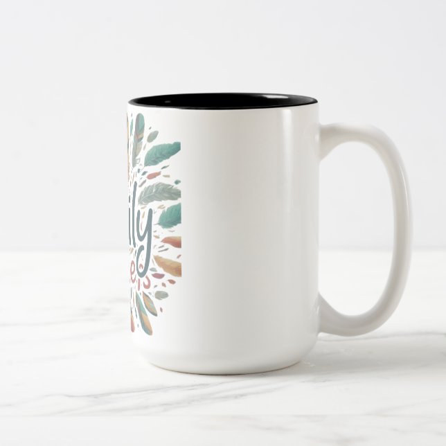 Familienfeathers Zweifarbige Tasse (Rechts)