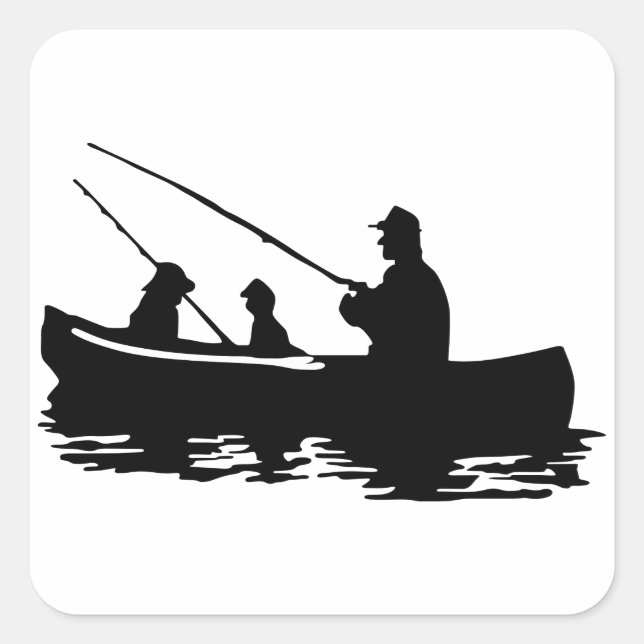 Familienfischerei Quadratischer Aufkleber (Vorderseite)