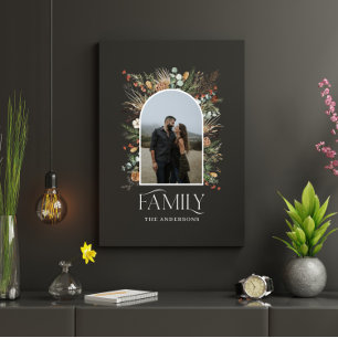 Familienfoto-Bogen Wasserfarben Botanik elegant Leinwanddruck