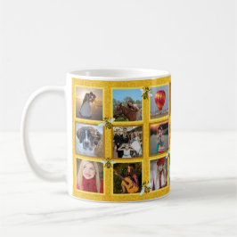 Familienfoto Collage 20 Bilder + Name Honeybees Kaffeetasse
