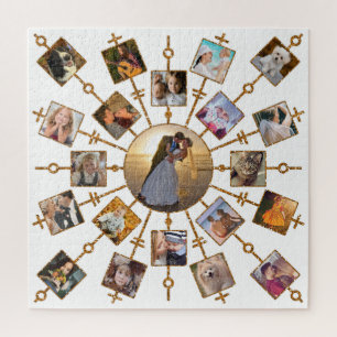 Familienfoto Collage 21 Bilder Hübsch White Gold