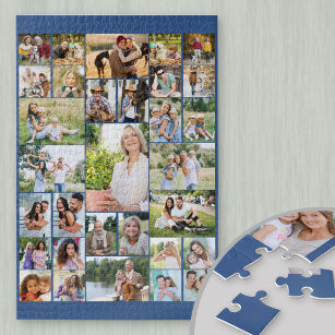Familienfoto Collage 31 Picture Blue