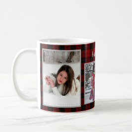 Familienfoto Collage 3 Bilder Rot Kariert Easy DIY Kaffeetasse
