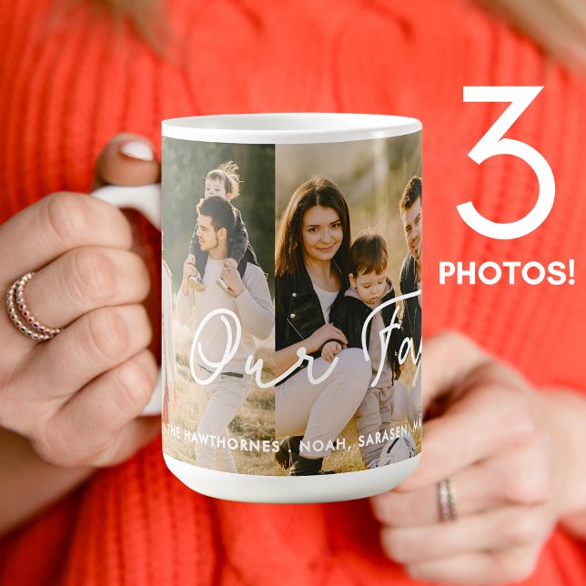 Familienfoto Collage 3 Fotos - Benutzerdefinierter Kaffeetasse (Von Creator hochgeladen)