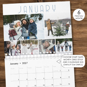 Familienfoto-Collage 6 pro Monat Modern Kalender