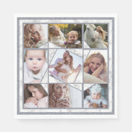 Familienfoto Collage 9 Instagram Bilder | Marmor Serviette