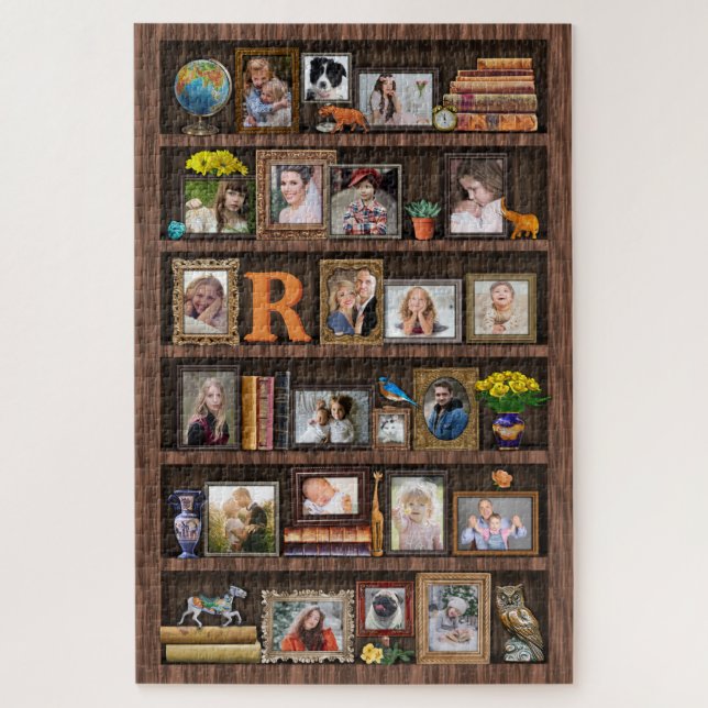 Familienfoto Collage Antique Bookcase Custom Large (Vertikal)