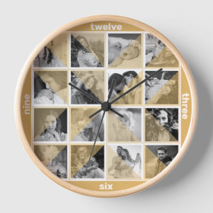 Familienfoto Collage Artistische Sepia Mod Instagr Uhr