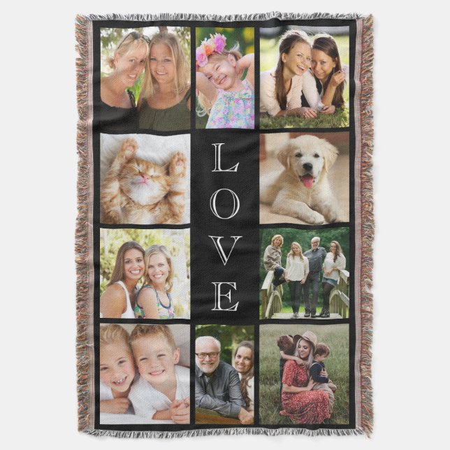 Familienfoto Collage Black Decke (Vorderseite Vertikal)