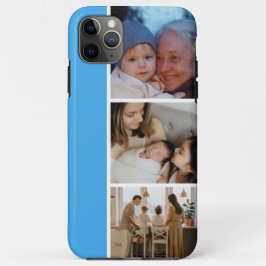 Familienfoto-Collage blau 4 Bilder Case-Mate iPhone Hülle