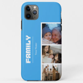Familienfoto-Collage blau 4 Bilder Case-Mate iPhone Hülle