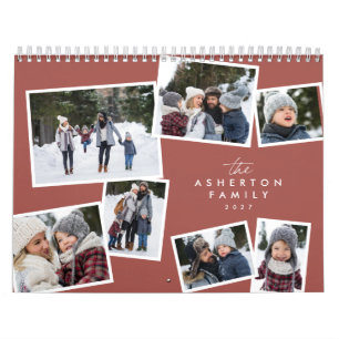 Familienfoto-Collage-Fun-modern-Terrakotta Kalender
