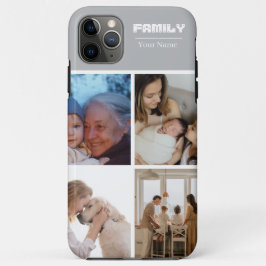 Familienfoto-Collage Grau 4 Bilder Case-Mate iPhone Hülle