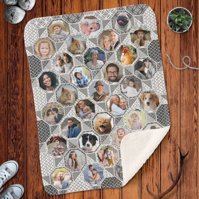 Familienfoto Collage Gray Quilt Look 35 Bilder LG  Sherpadecke (Von Creator hochgeladen)