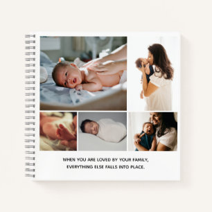 Familienfoto Collage Happy New Year Notebook Notizbuch