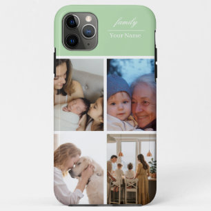 Familienfoto-Collage hellgrün 4 Bilder Case-Mate iPhone Hülle